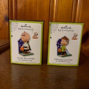 Hallmark Halloween Peanuts Charlie Brown & Linus Ornaments